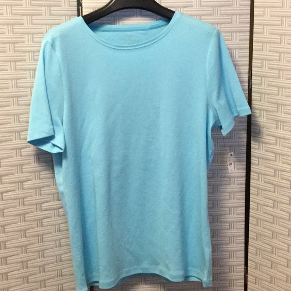 Talbots ice blue crew neck tee.
